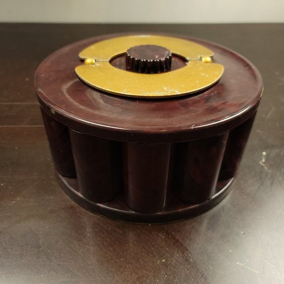 Vintage TURNIT MFG CO Poker Chip & Cards Caddy 1950s Marbled Bakelite with Chips - Picture 9 of 15